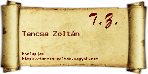 Tancsa Zoltán névjegykártya