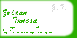 zoltan tancsa business card